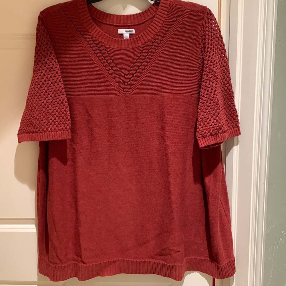 Sonoma Rust colored short sleeve sweater Women’s plus size 4X 100% cotton